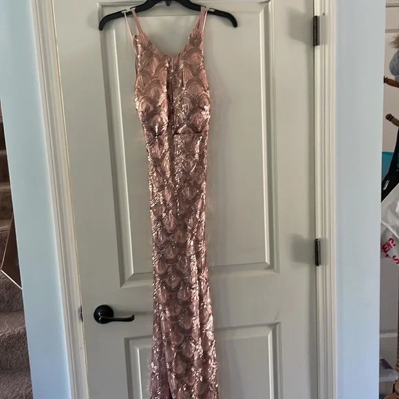 Morgan & Co. | Dresses | Morgan Co Rose Gold Sequin Size 34 Nwt | Poshmark